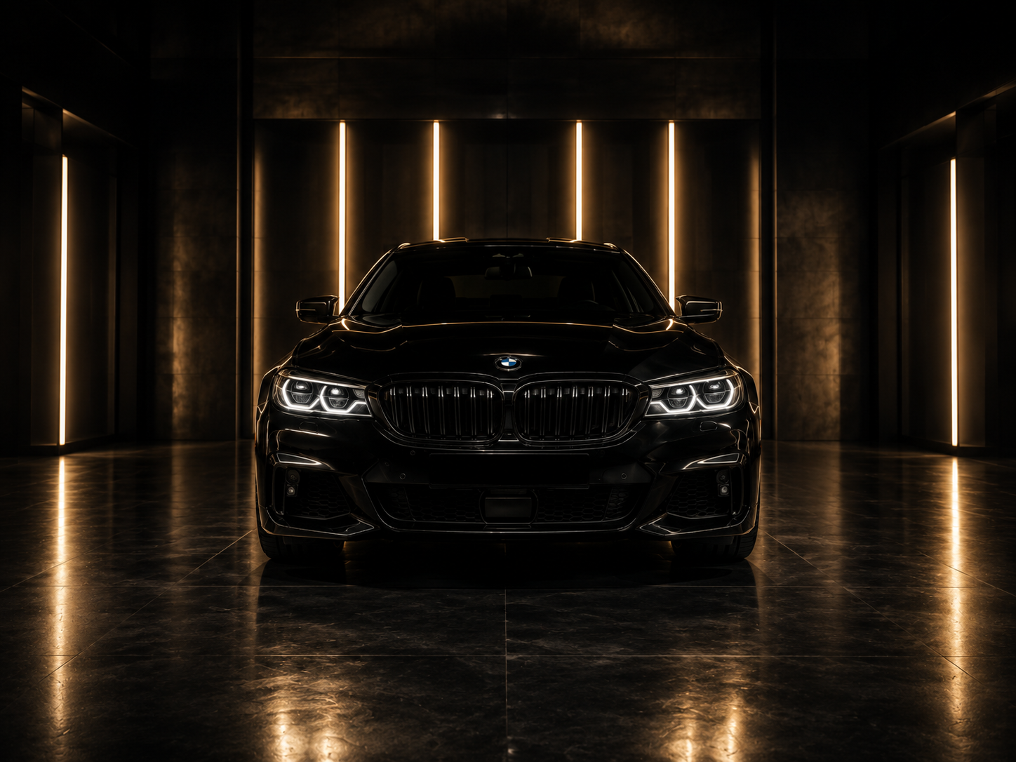 Чёрный BMW — вид сзади в студии DETAIL-PRO